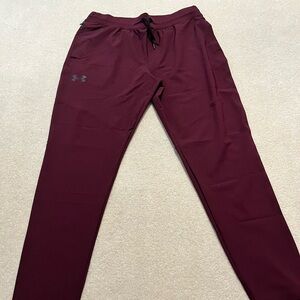 Under Armour Men's Burgundy Athletic Jogger Pants